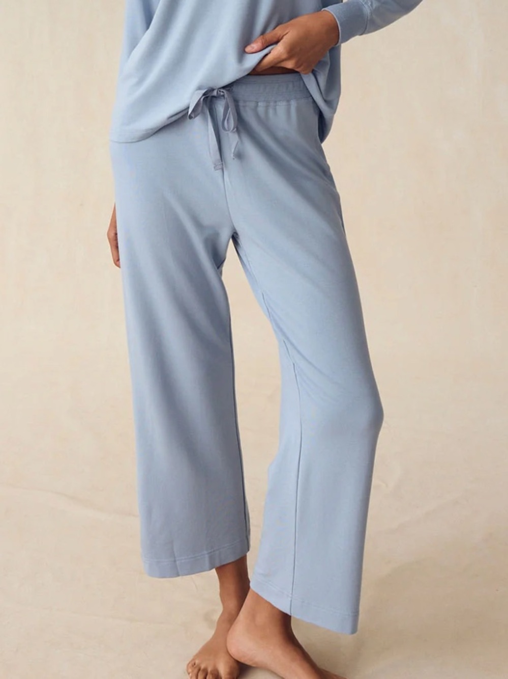 Lake pajamas relax pants dusty blue size medium modal lounge soft wide leg